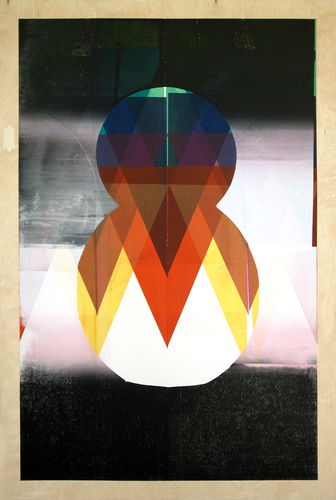 Bad Printing 09, screen-print on wood, 150 x 100 cm, 2013