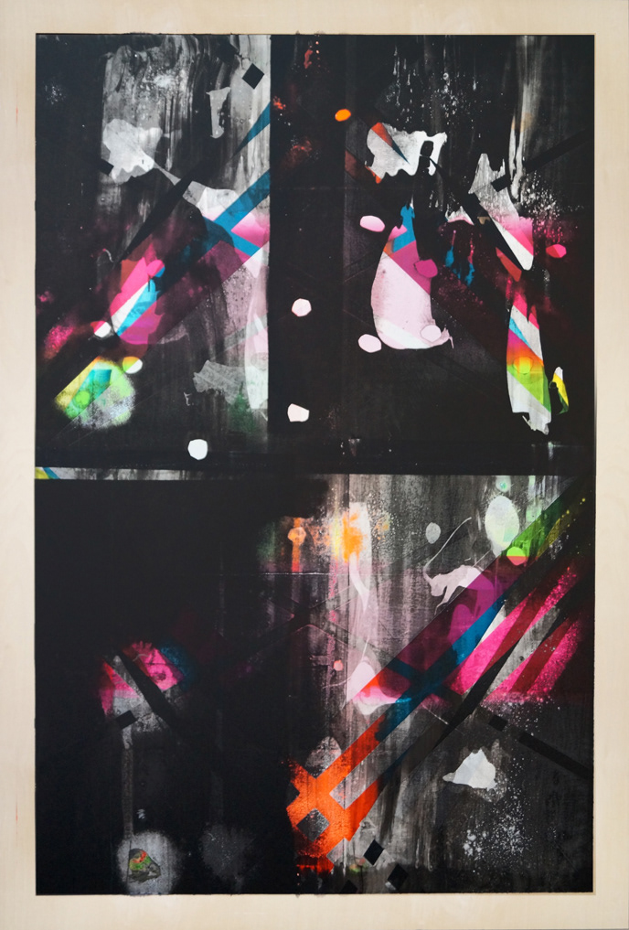 Bad Printing 29, screen-print on wood, 150 x 100 cm, 2014