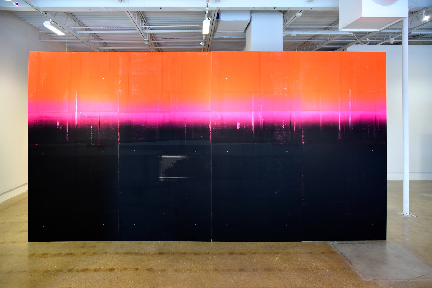 "No no no no I want you to be wide awake and and hear details you've never heard before!", screen-print on plywood, 190 m2, Fort Worth Contemporary Arts, 2019, TX, USA