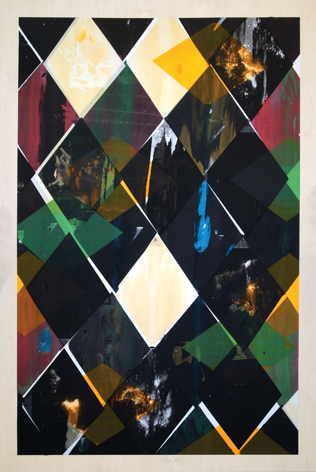 Bad Printing 15, screen-print on wood, 150 x 100 cm, 2013