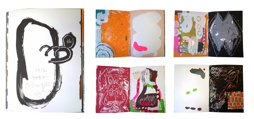 XOXO, Screen printed booklet, 32 pages incl. cover, 22,5 x 17 cm. Signed & numberd on the cover, 2014.
