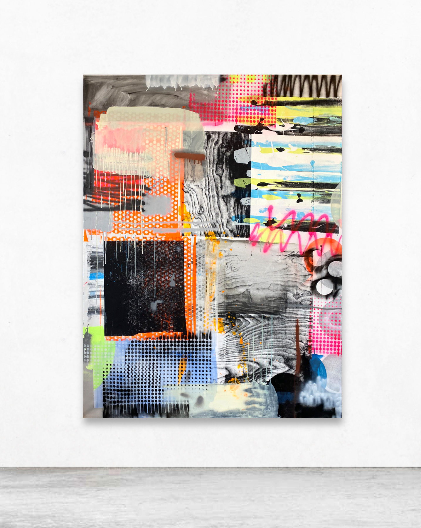 blank card 09-I can see the sun, but even if I cannot see the sun, I know that it exists, screen-print and mixed media on canvas, 200 x 150 cm, 2020