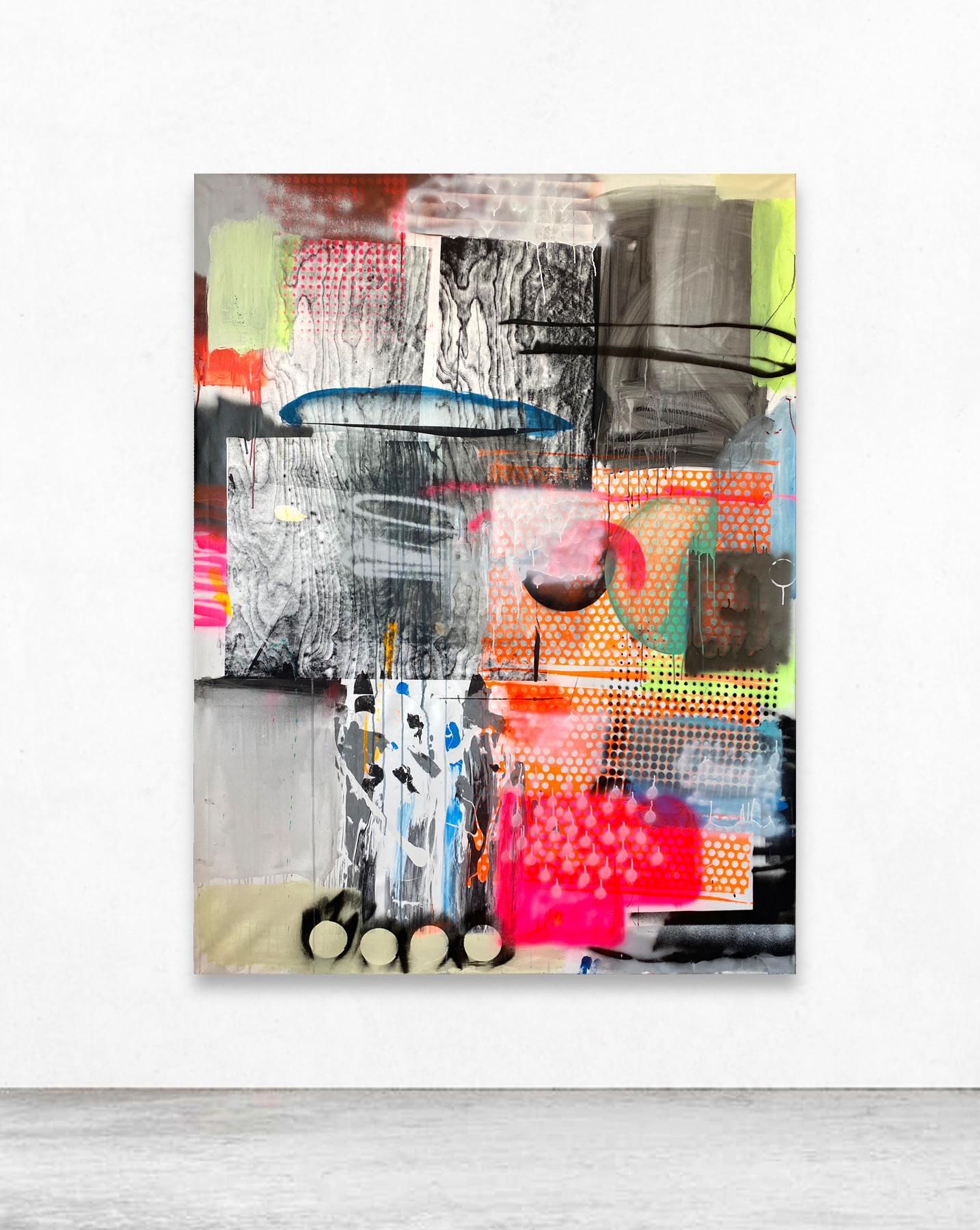 blank card 13-à supposer que je fusse la montagne, je m'étais moi-même escaladé, screen-print and mixed media on canvas, 200 x 150 cm, 2020