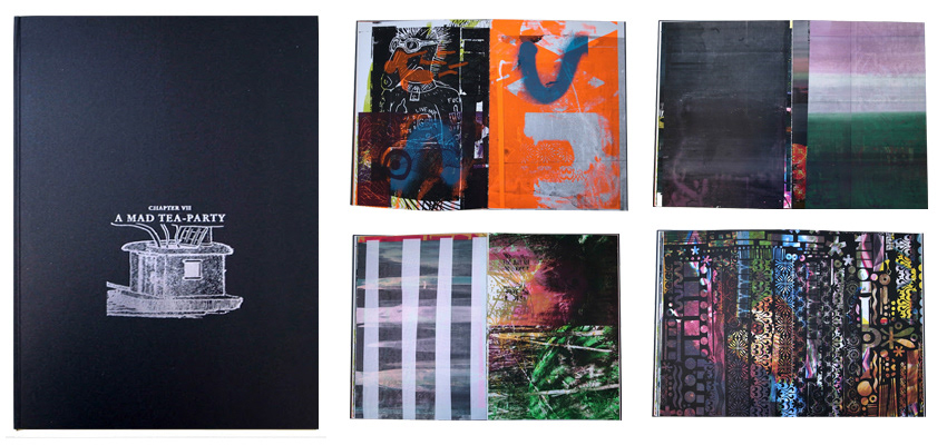 Chapter 07- A Mad Tea-Party, hard cover with silver embossing, 46 x 33 cm, 32 pages. Collection: the Achenbach Graphic Arts collection of the Palace of the Legion of Honor Museum, of the Fine Arts Museums of San Francisco, USA