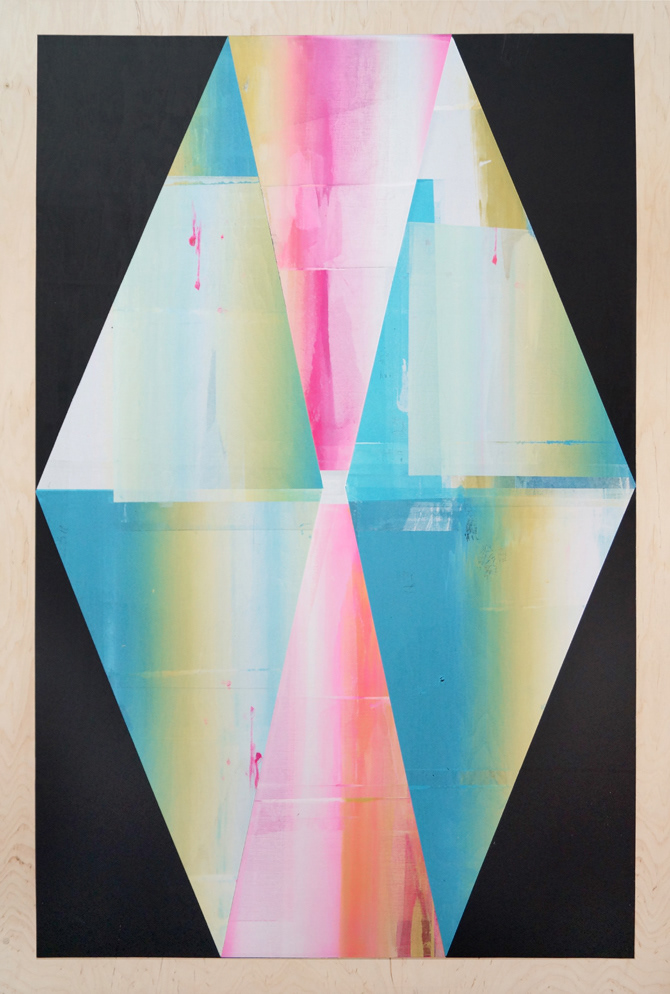 Bad Printing 32, screen-print on wood, 150 x 100 cm, 2014