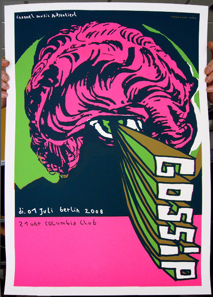 Gossip concert poster for Berlin 2008