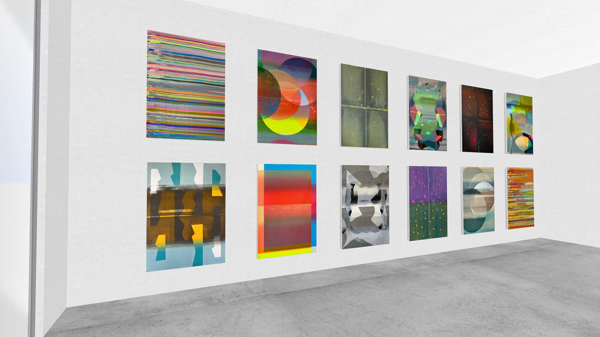 "Behind the Universe" series, screen-print on canvas, 135 x 85 cm,  UM Gallery, Beijing, China, 2024