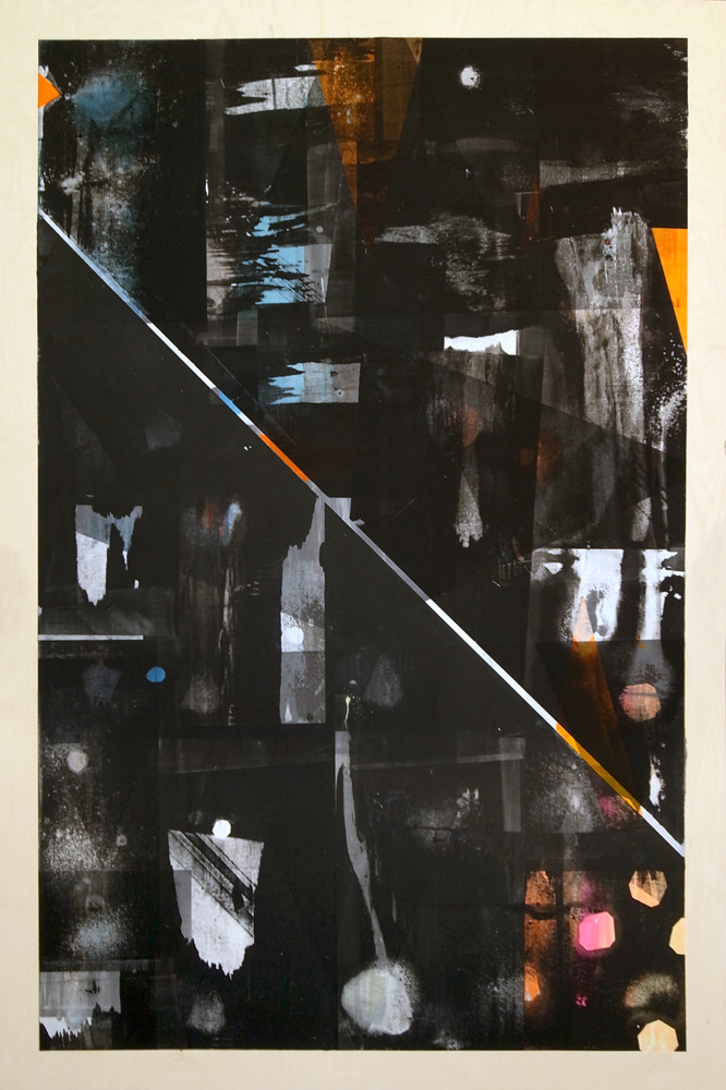 Bad Printing 17, screen-print on wood, 150 x 100 cm, 2013