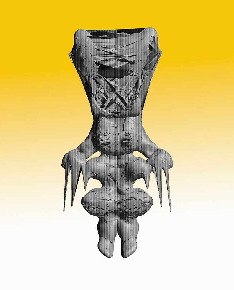 Page from Artists' Book "Sculptural Simulacra", Screen-print on paper, 2024