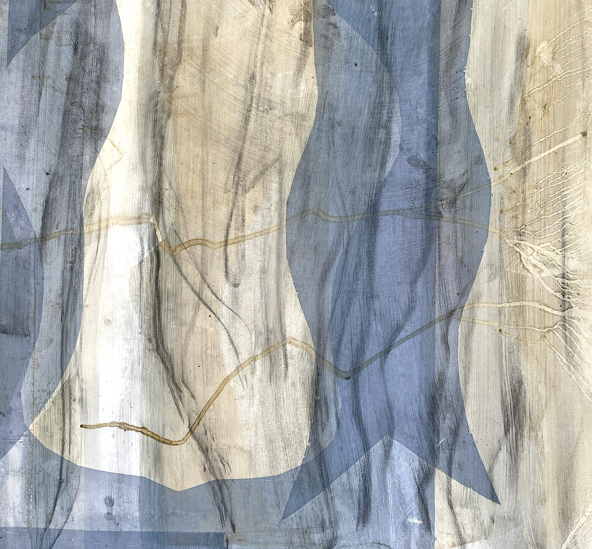 Close-up, YXLAN 02, natural dyes screen-printed on canvas, 100 x 300 cm, 2024