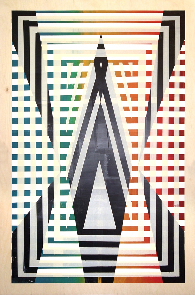Bad Printing 16, screen-print on wood, 150 x 100 cm, 2013
