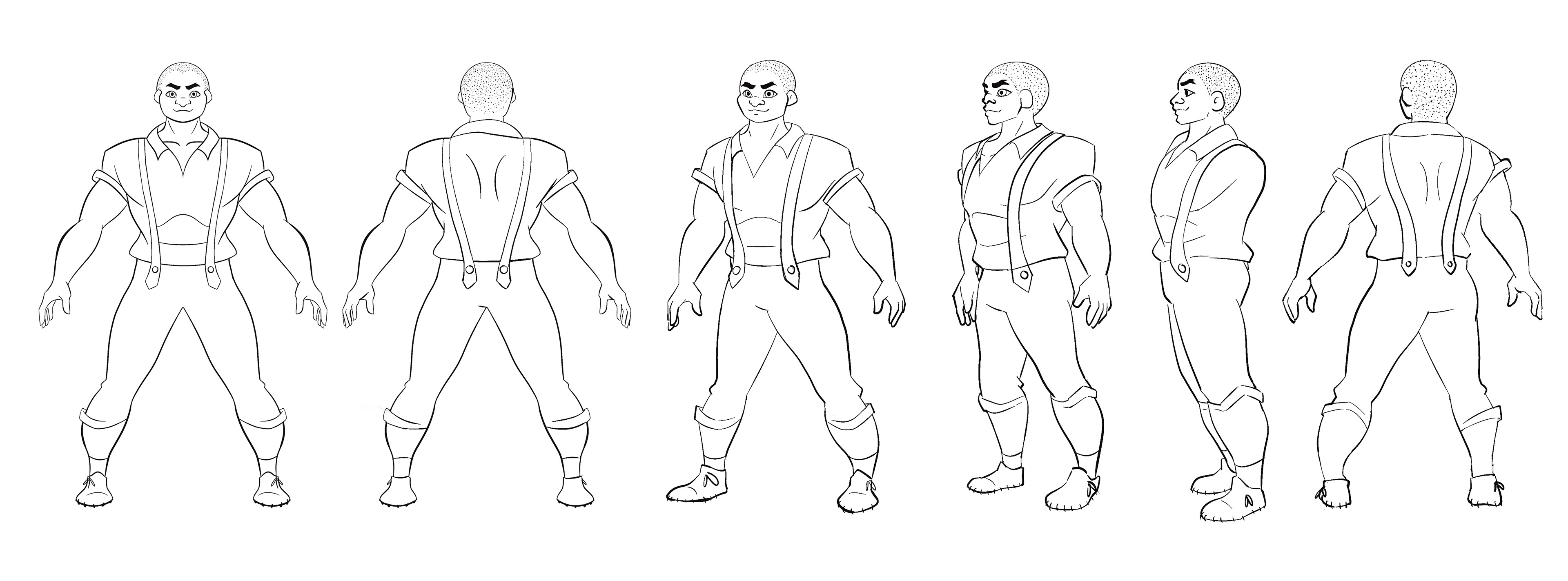 Left-most design done by director, every other angle is my work. 