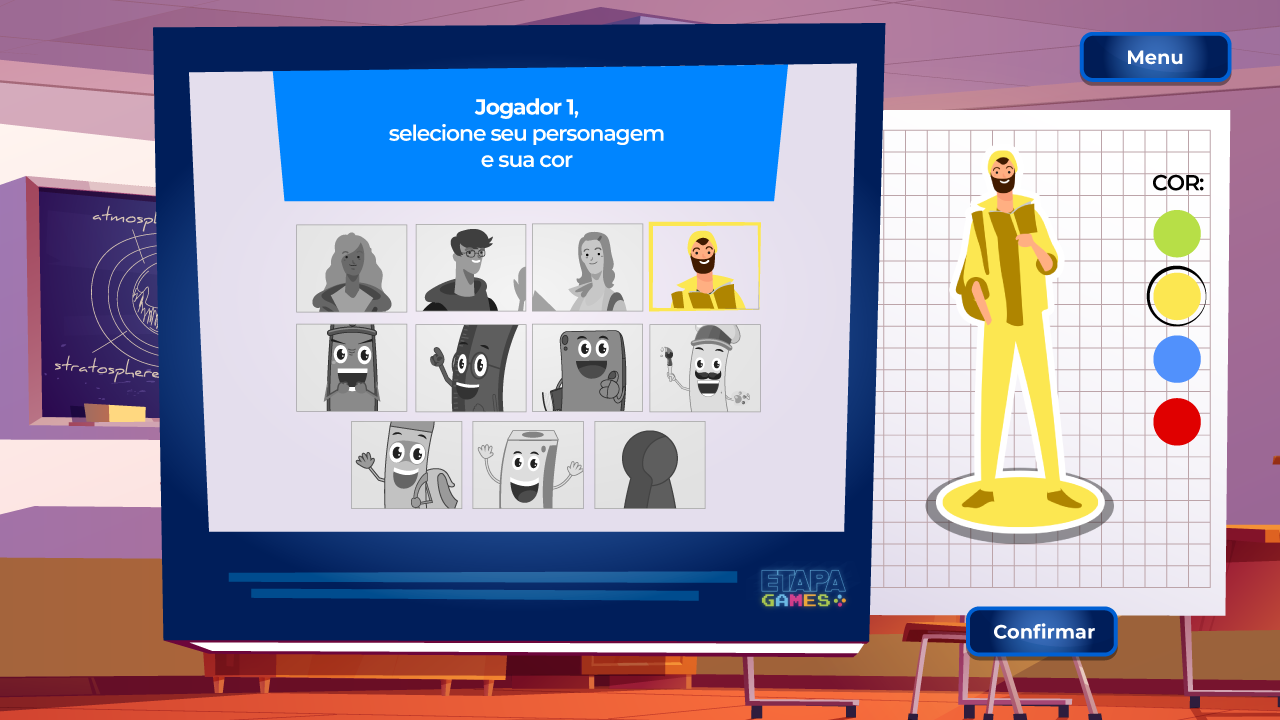 Tela de Escolha de Personagem