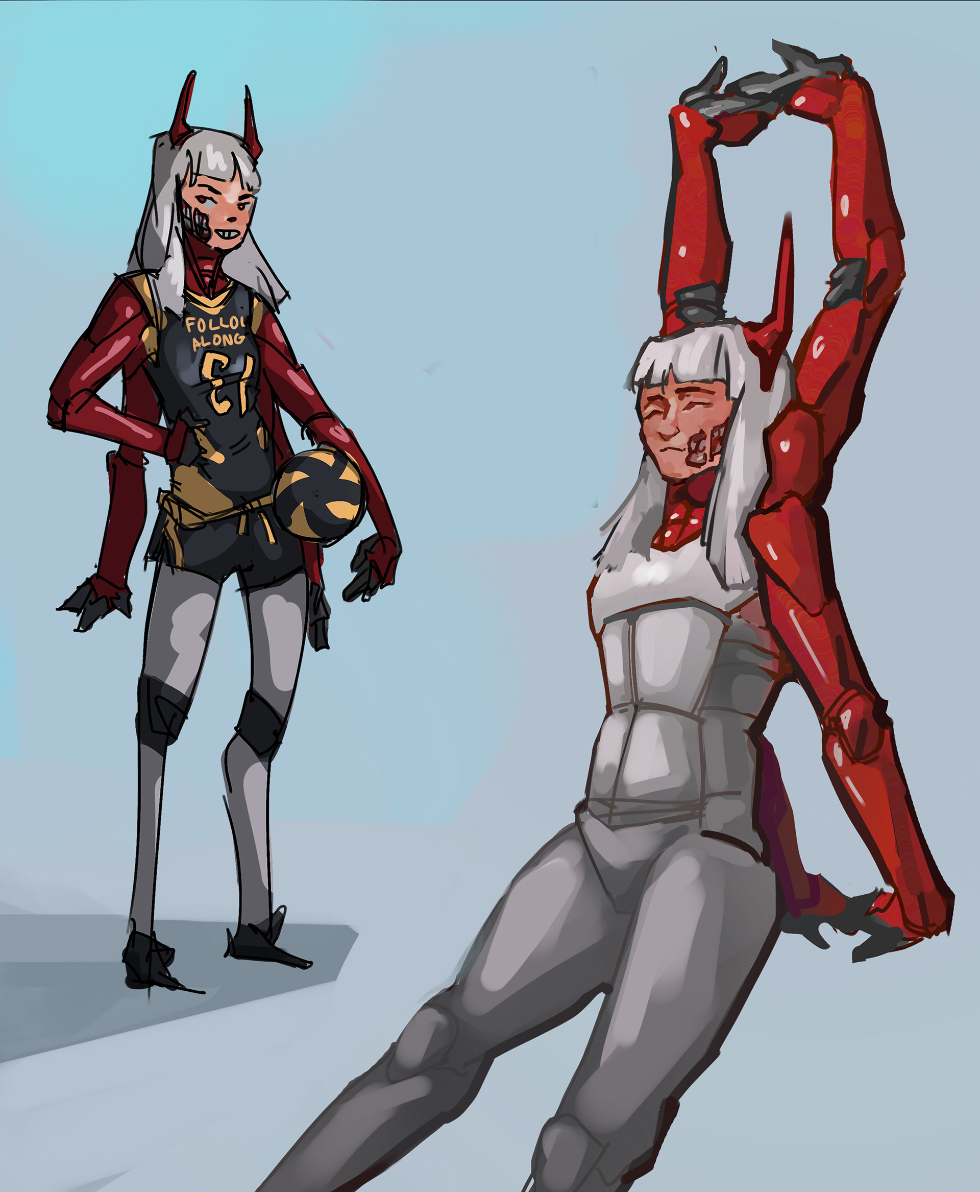 Casual Pose and Volleyball Outfit