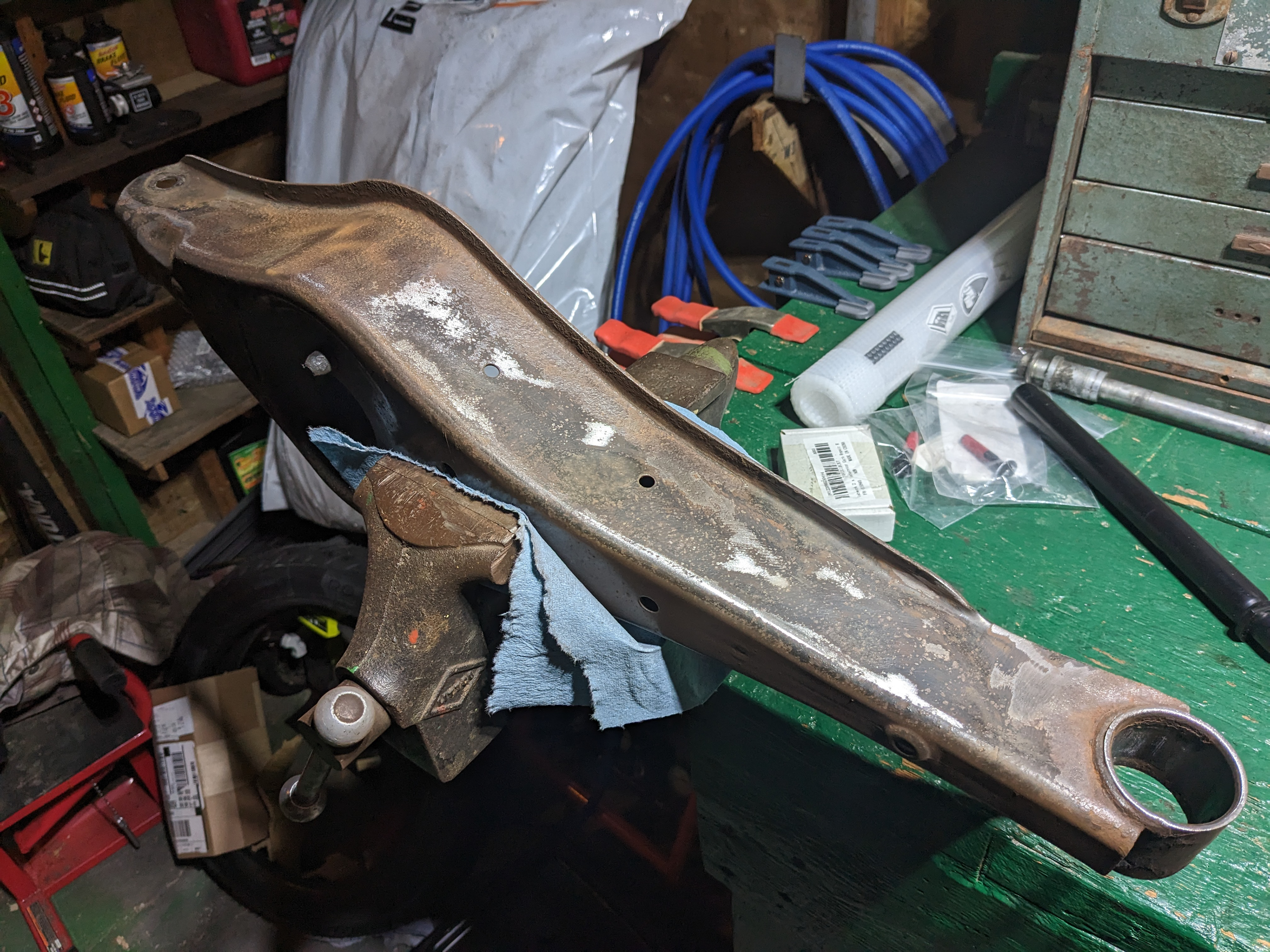 Grinding the rust off.