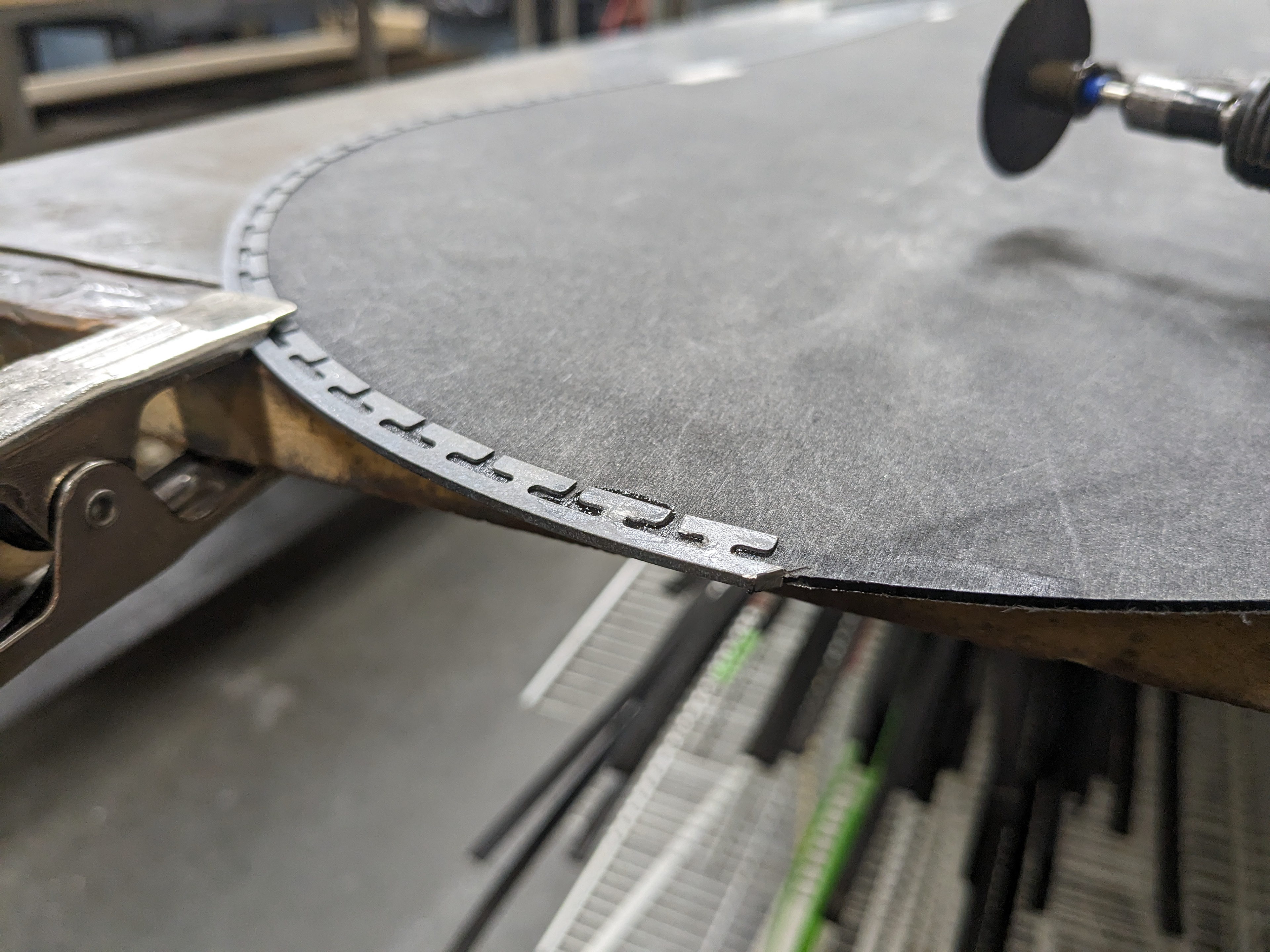 Gluing edges.