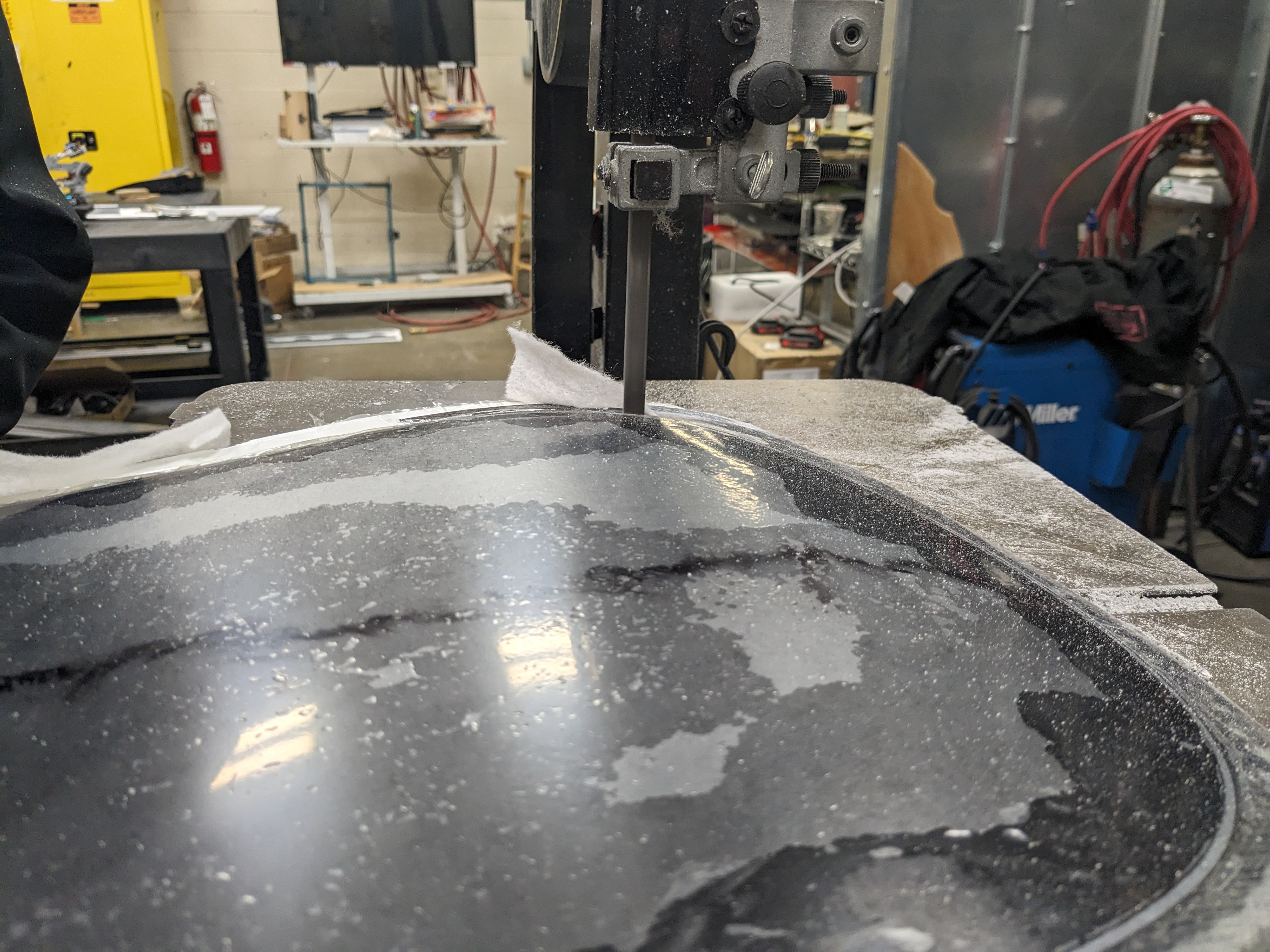 Cutting out the board.