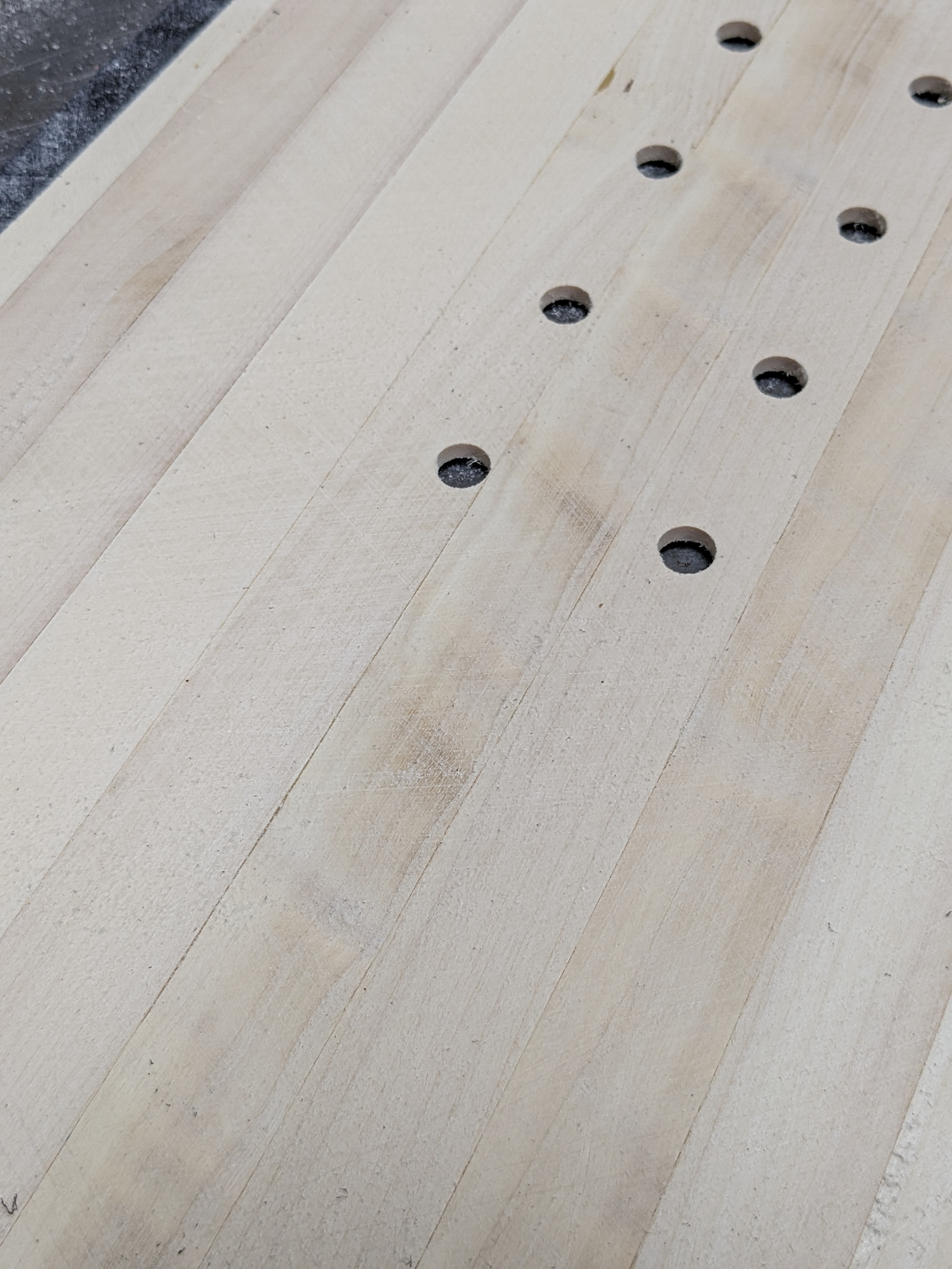 Roughening the core, this will help prevent delamination. We do straight-lines to act as "tear-stops".