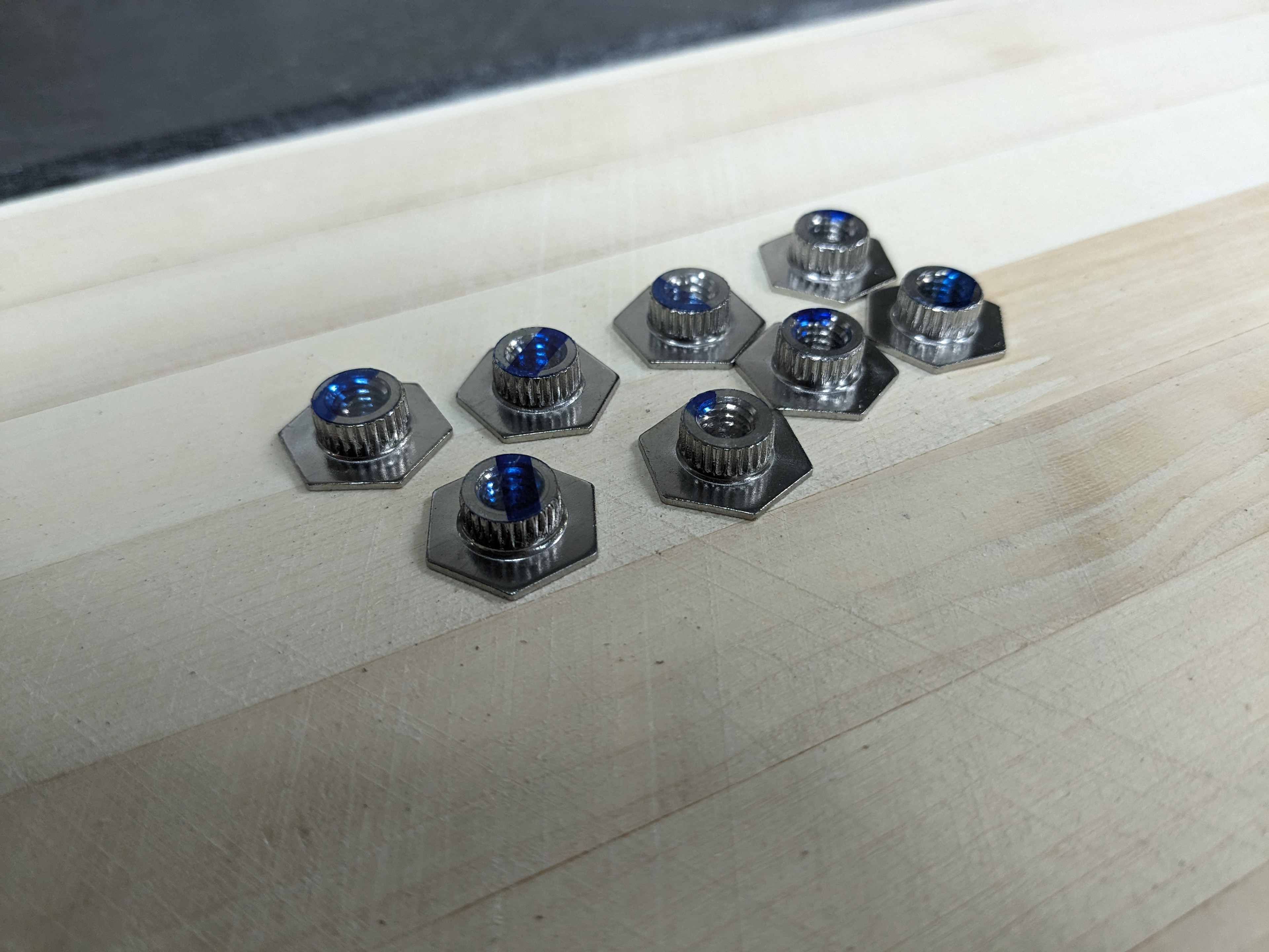 Threaded inserts.
