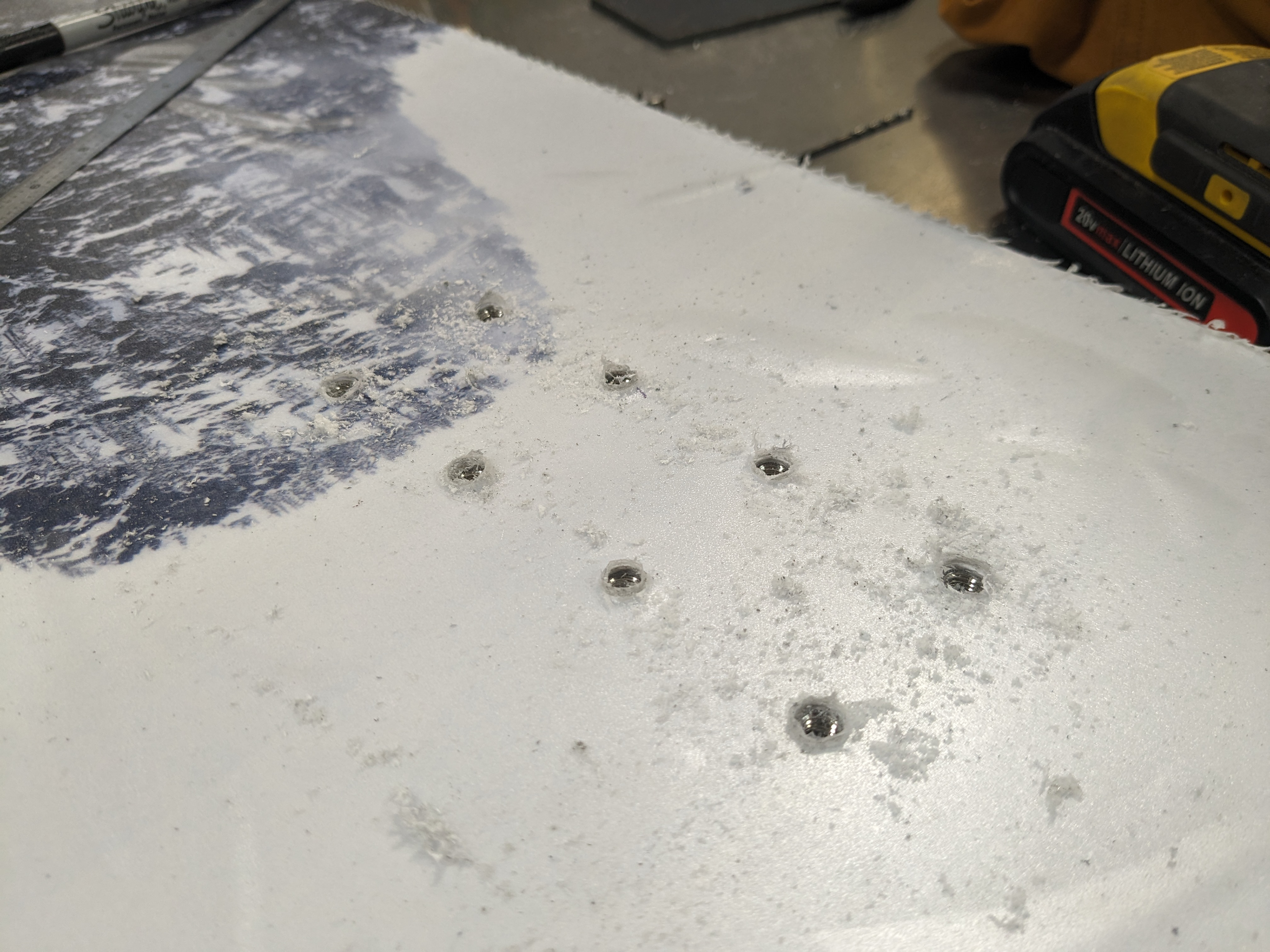 Phew, all the holes drilled with no misses!