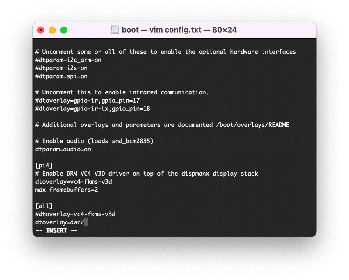 Enabling gadget mode