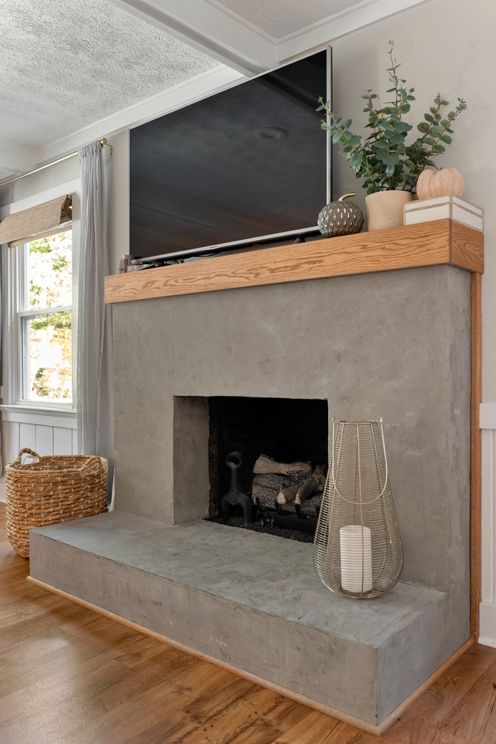 Custom Concrete Look Fireplace