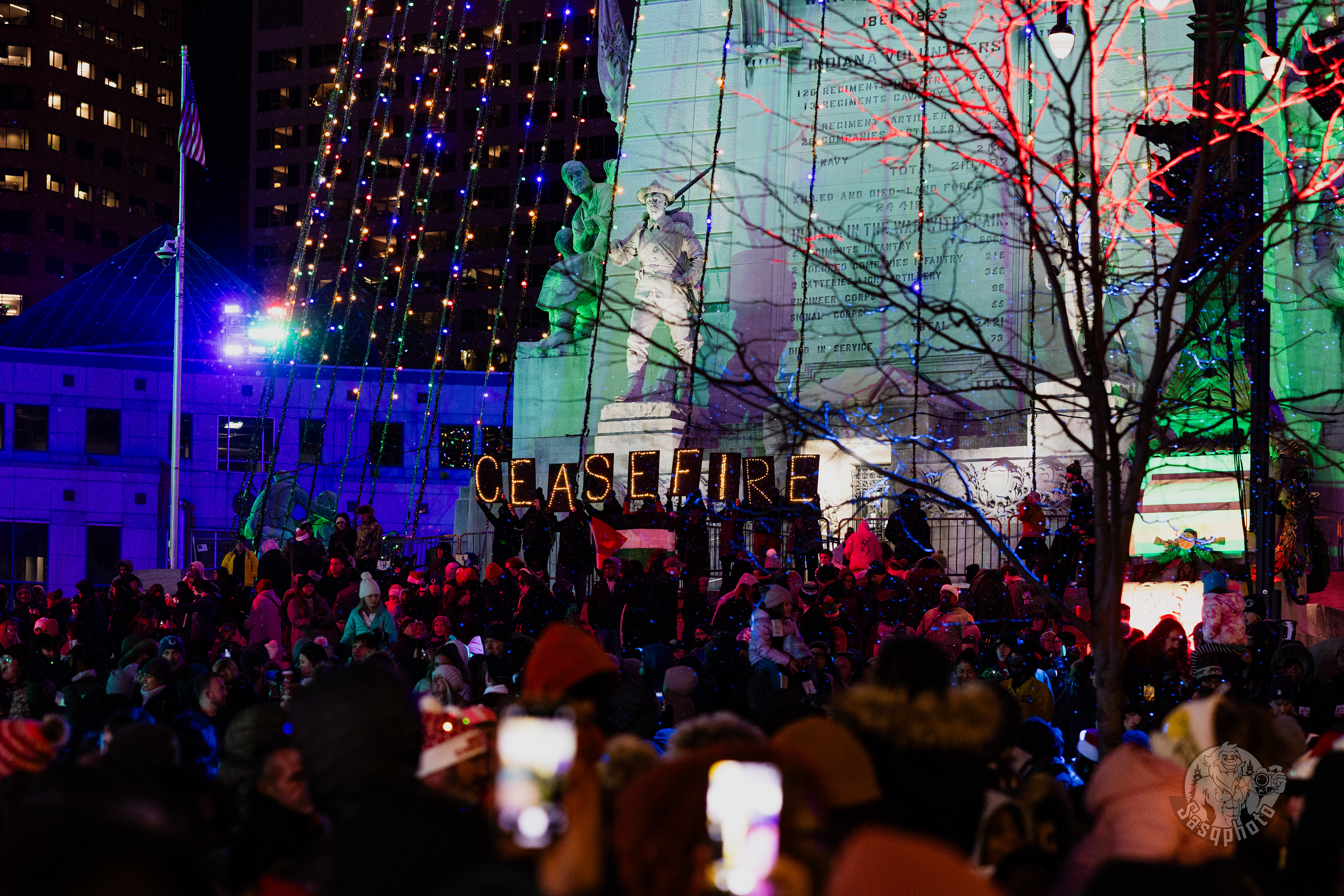 Protestors against the Israeli Palestinian war