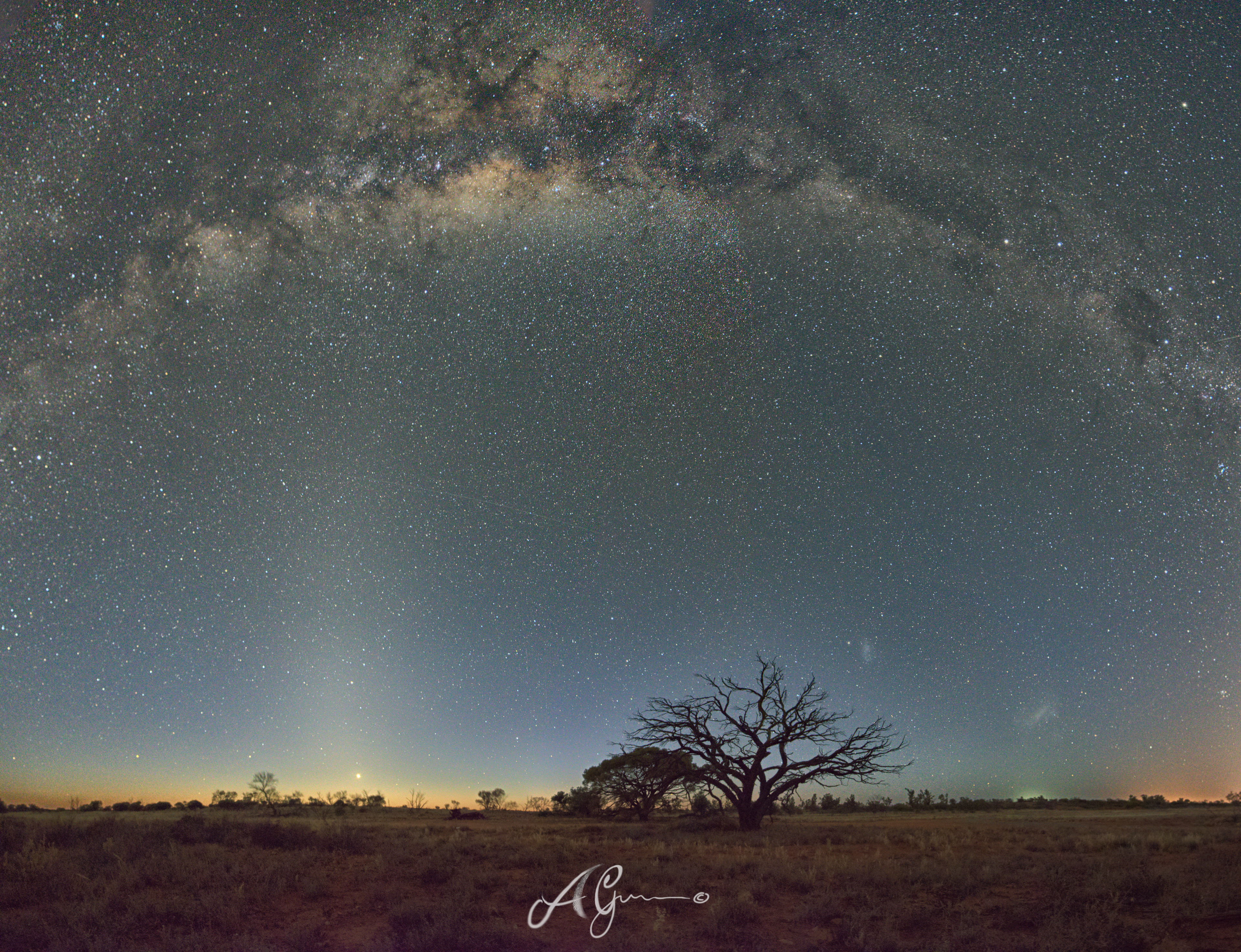 Outback Milkyway with Zodiacal Light Panorama