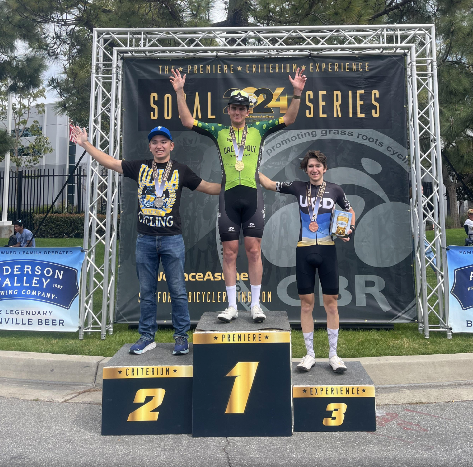 Winning the collegiate crit category in LA