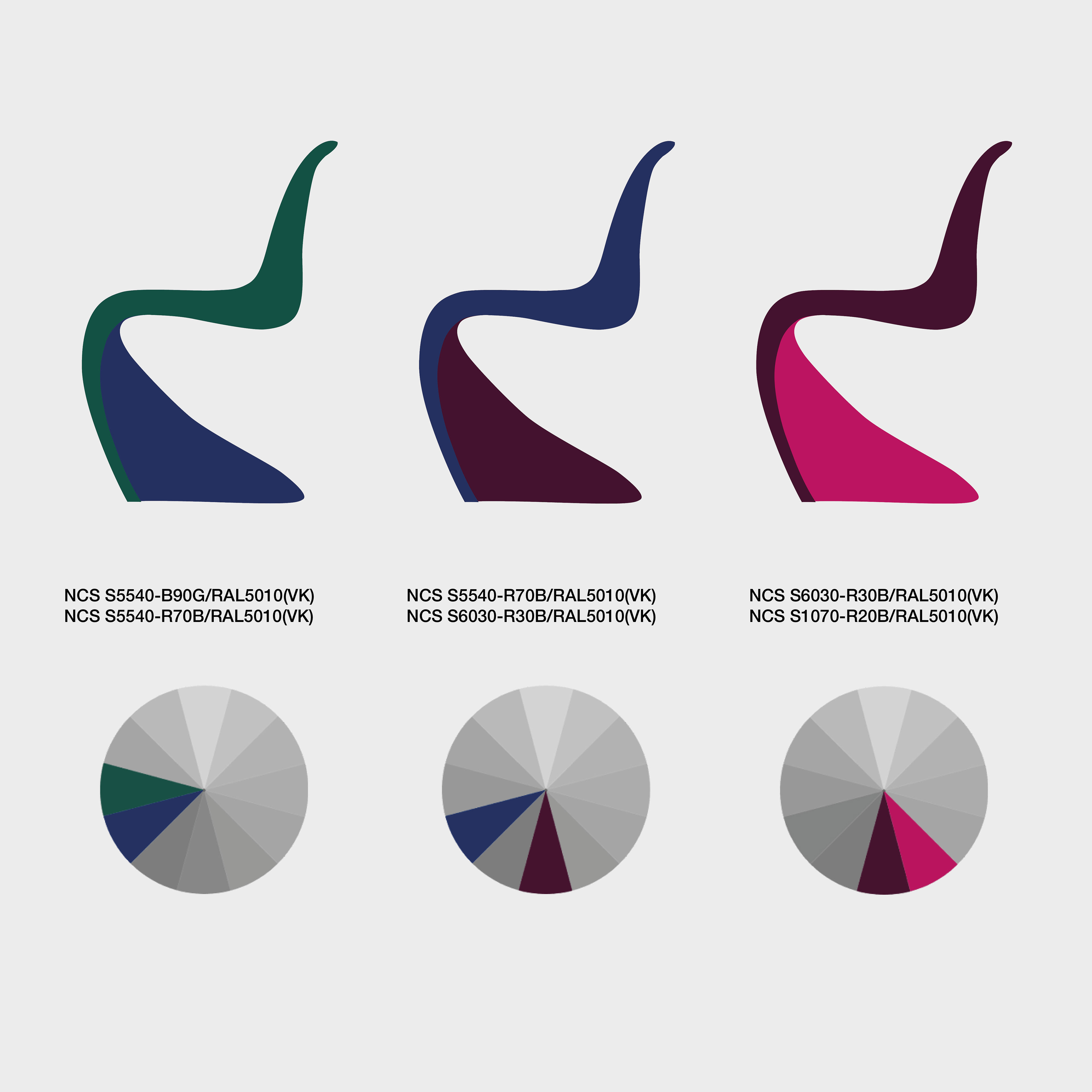new colors variants with pantone code and color wheels scheme