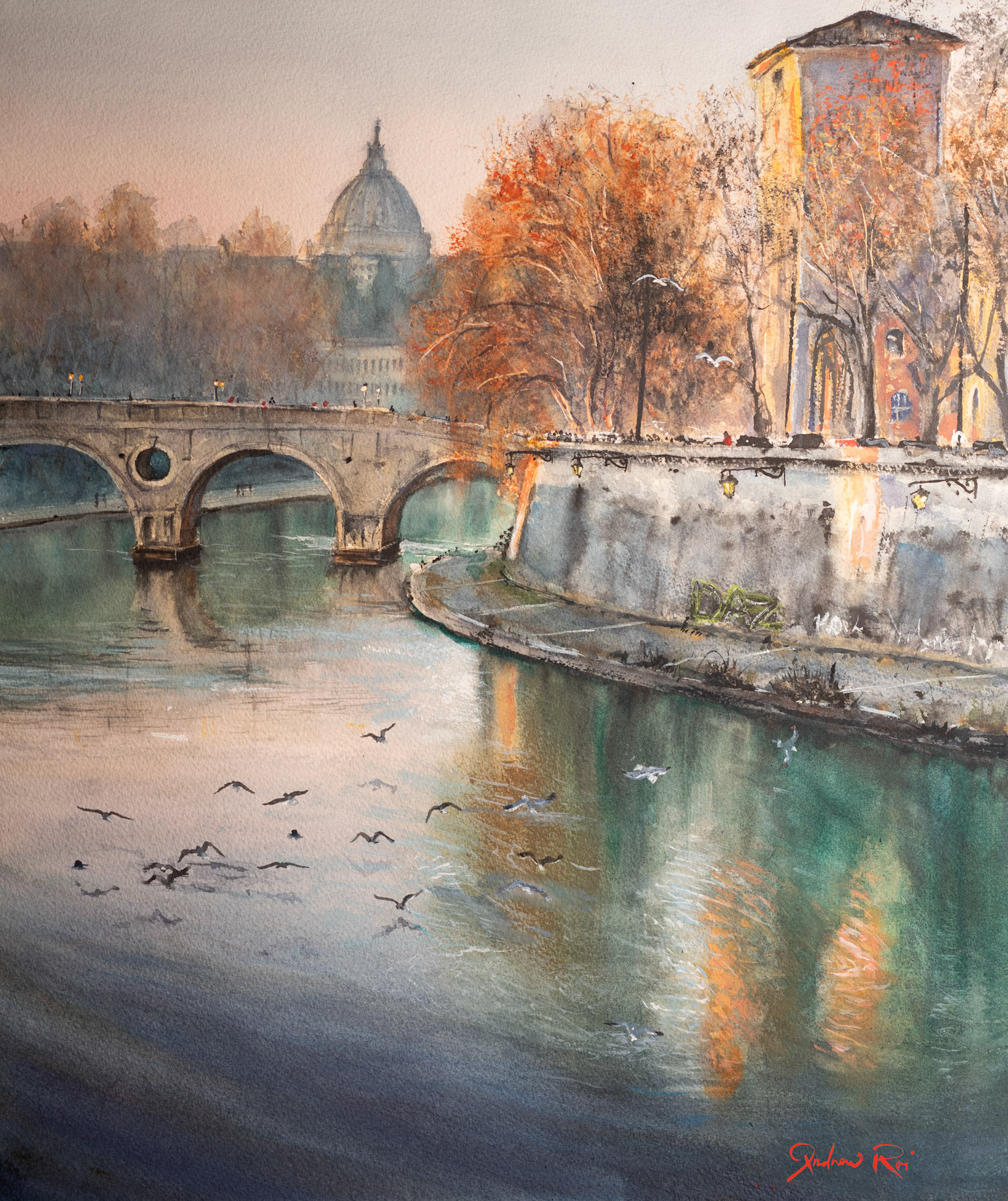 An Evening on the Tiber - Rome