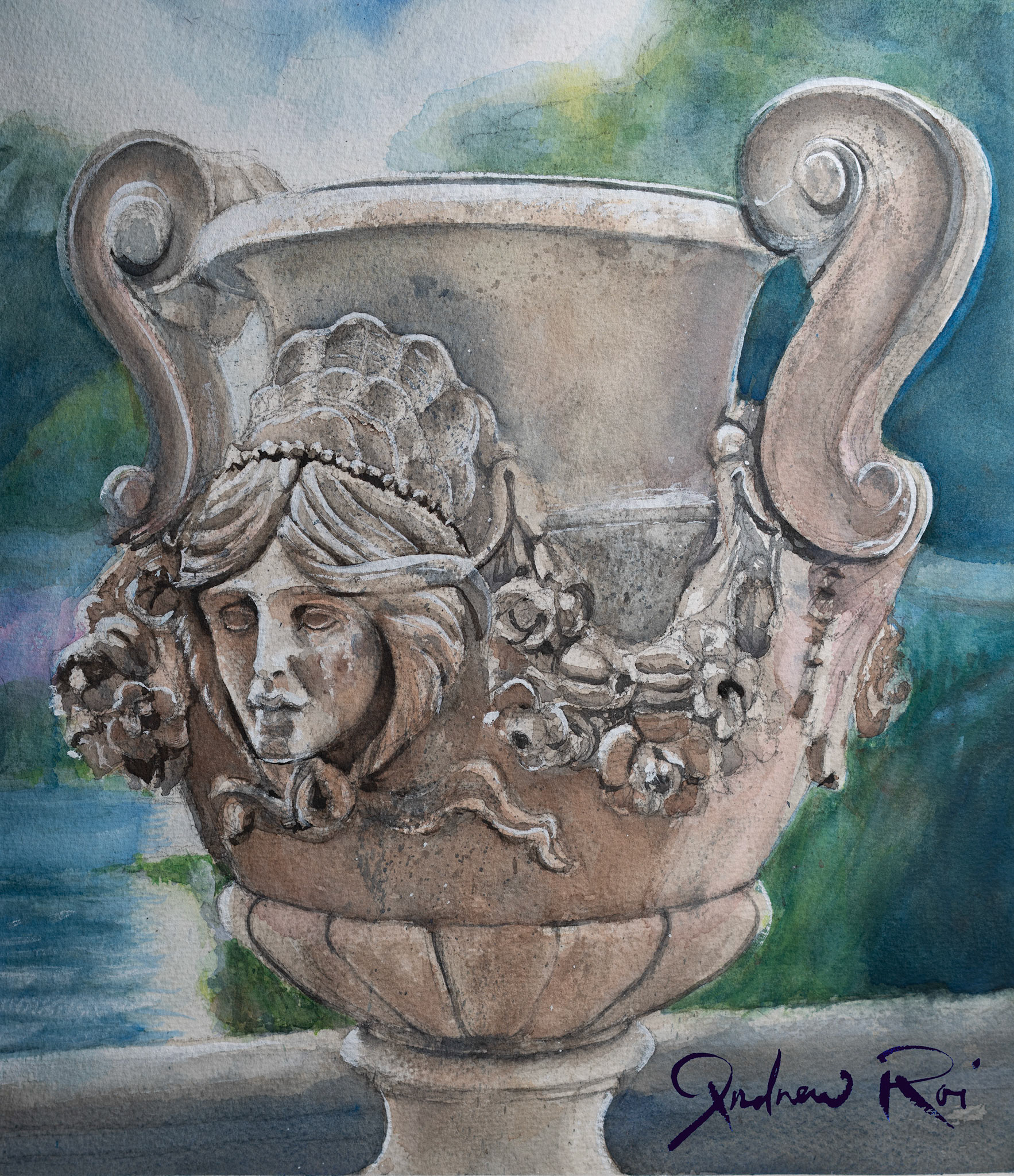 Roman Urn - The Italian Garden, London, UK