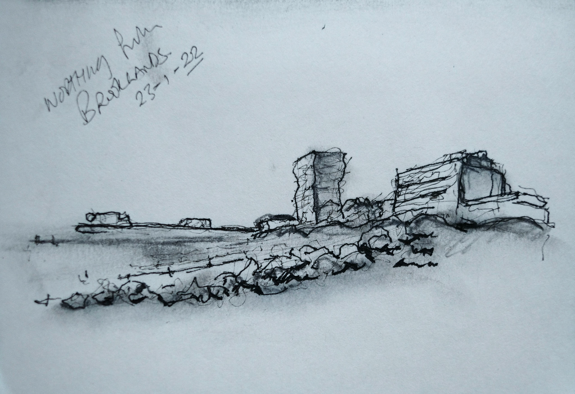 Sketchbook - Pencil and Ink sketch at on Sunday 23 January 2022 .Picture by Julie Edwards.