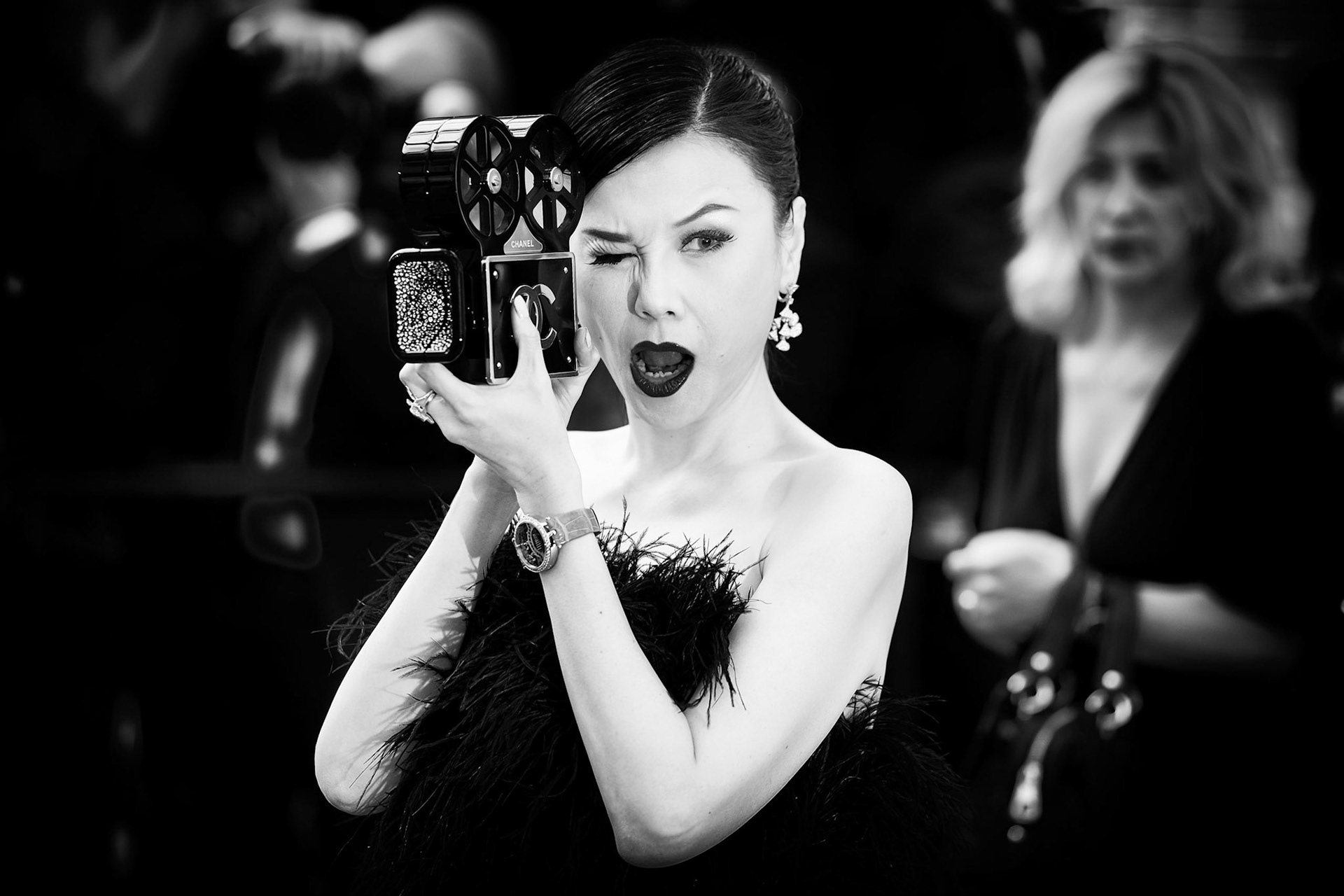 Guest poses on the "France" Red Carpet during the 74th Cannes International Film Festival on Thursday 15 July 2021 at Palais des festivals, Cannes. . Editors Note: Image has been converted to Monochrome.  Picture by Julie Edwards/LFI/Avalon. All usages must be credited Julie Edwards/LFI/Avalon.