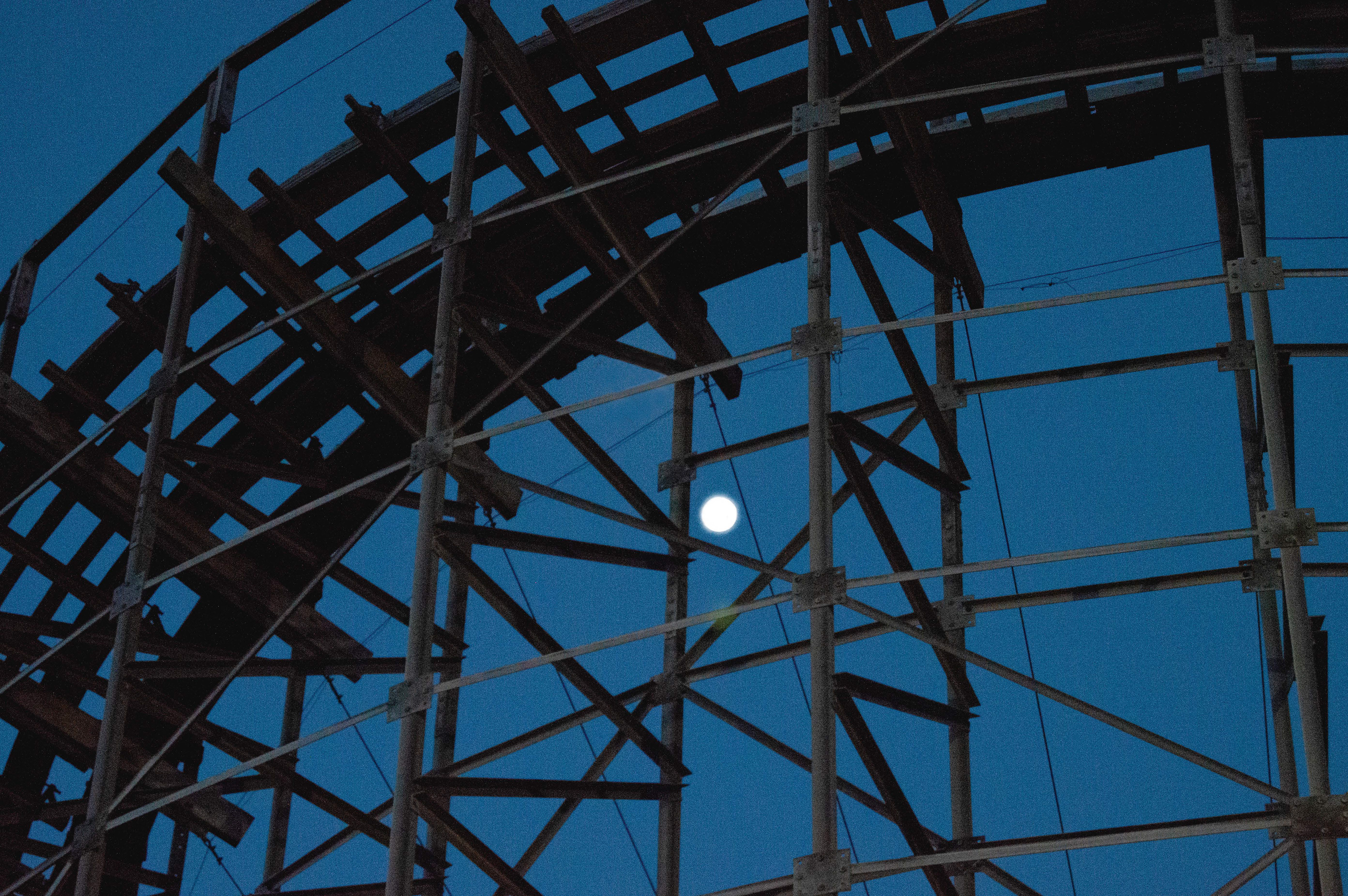 Full moon roller coaster New Jersey Boardwalk