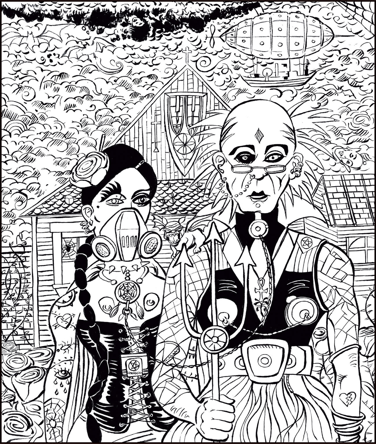Amereican Goth (Puzzle Book Illustration)