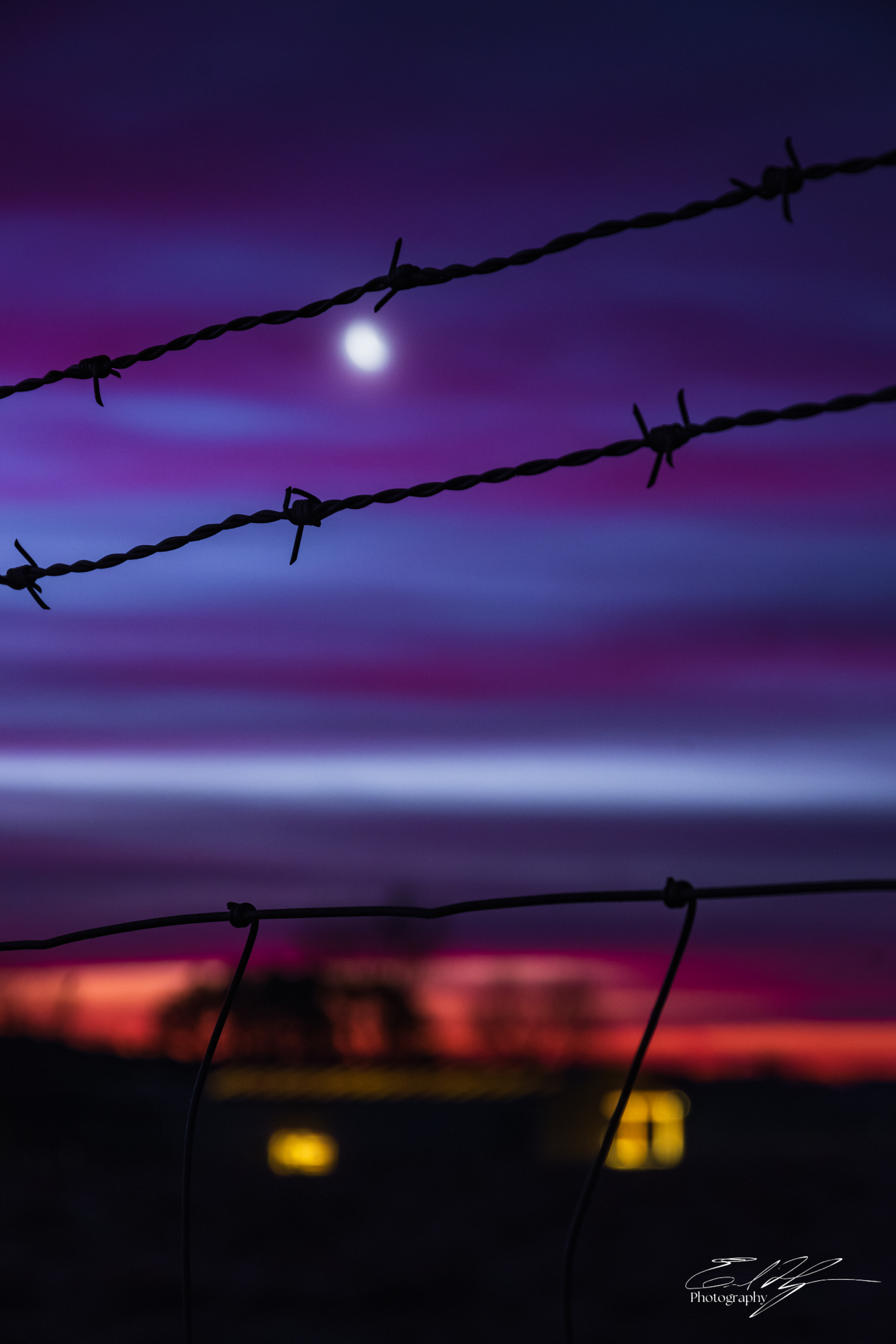 Barbed Wire Moonset January 2025
