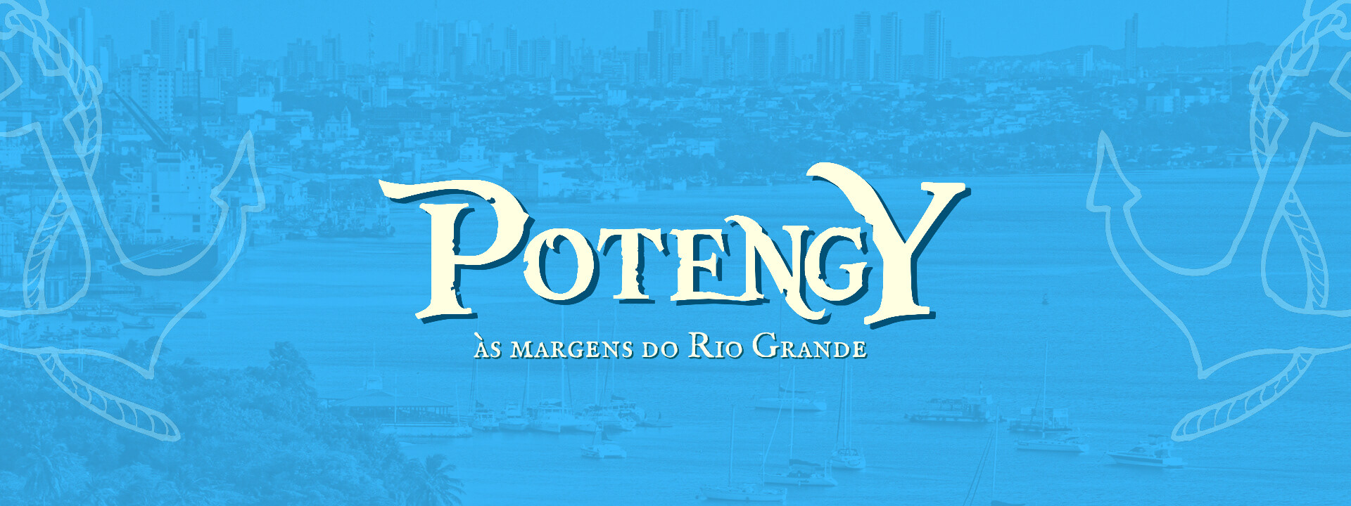 Imagem de cabeçalho com fundo azul e nome Potengy na cor branca em destaque