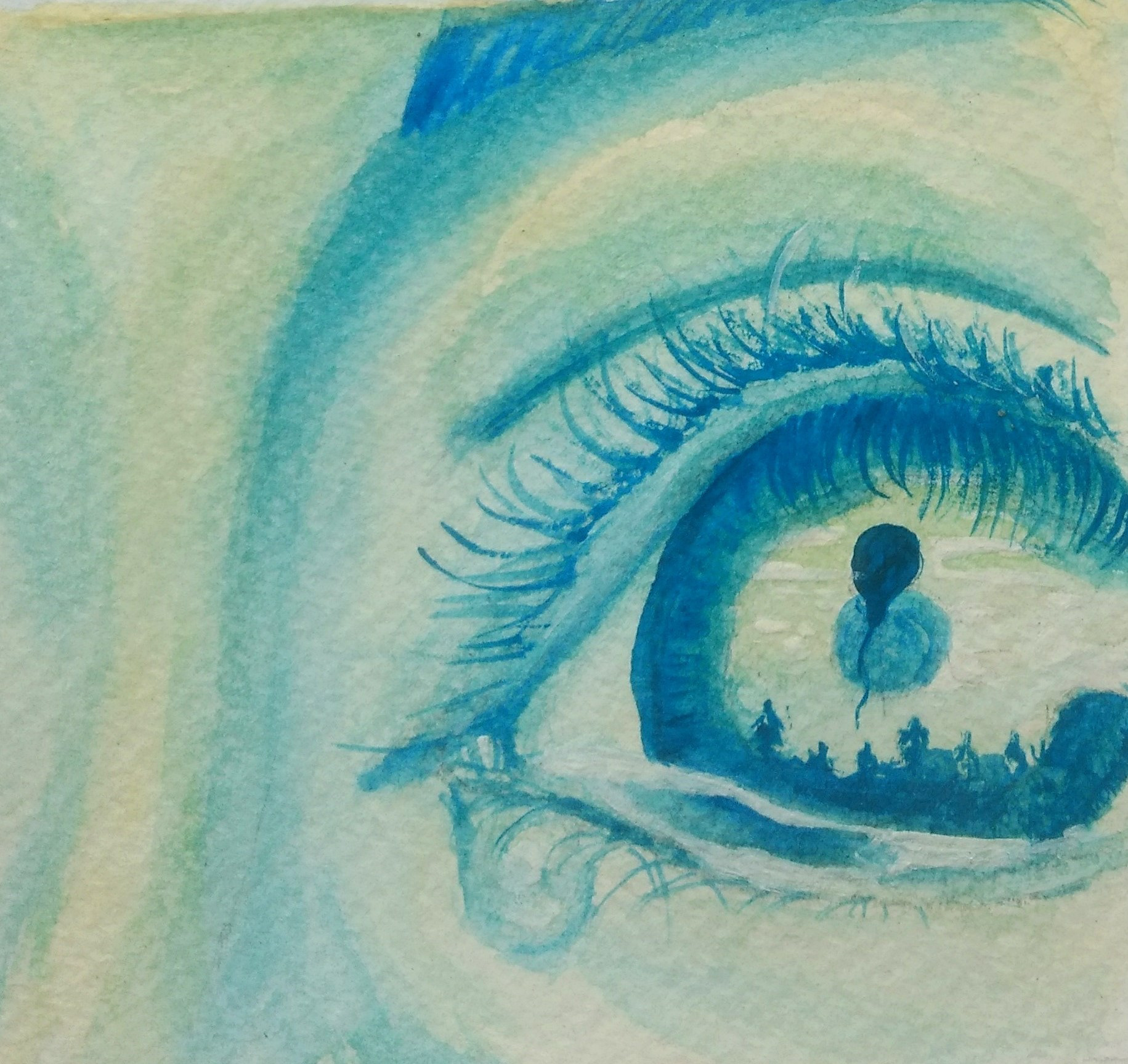 Watercolor painting of an eye - Loss