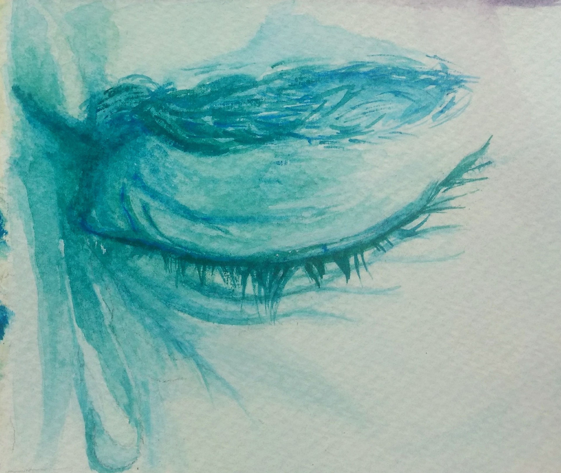 Watercolor painting of an eye - Pain