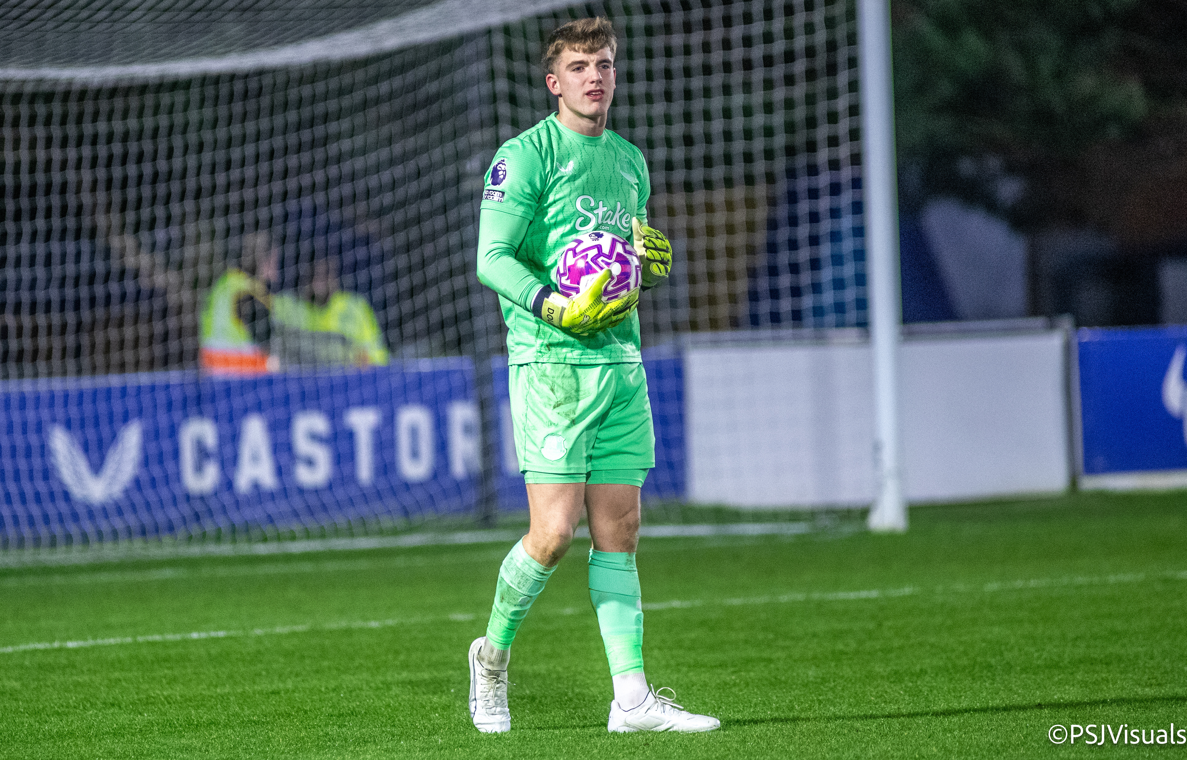 Douglass lukjanciks holding the ball prior to resuming play vs Sunderland U21 