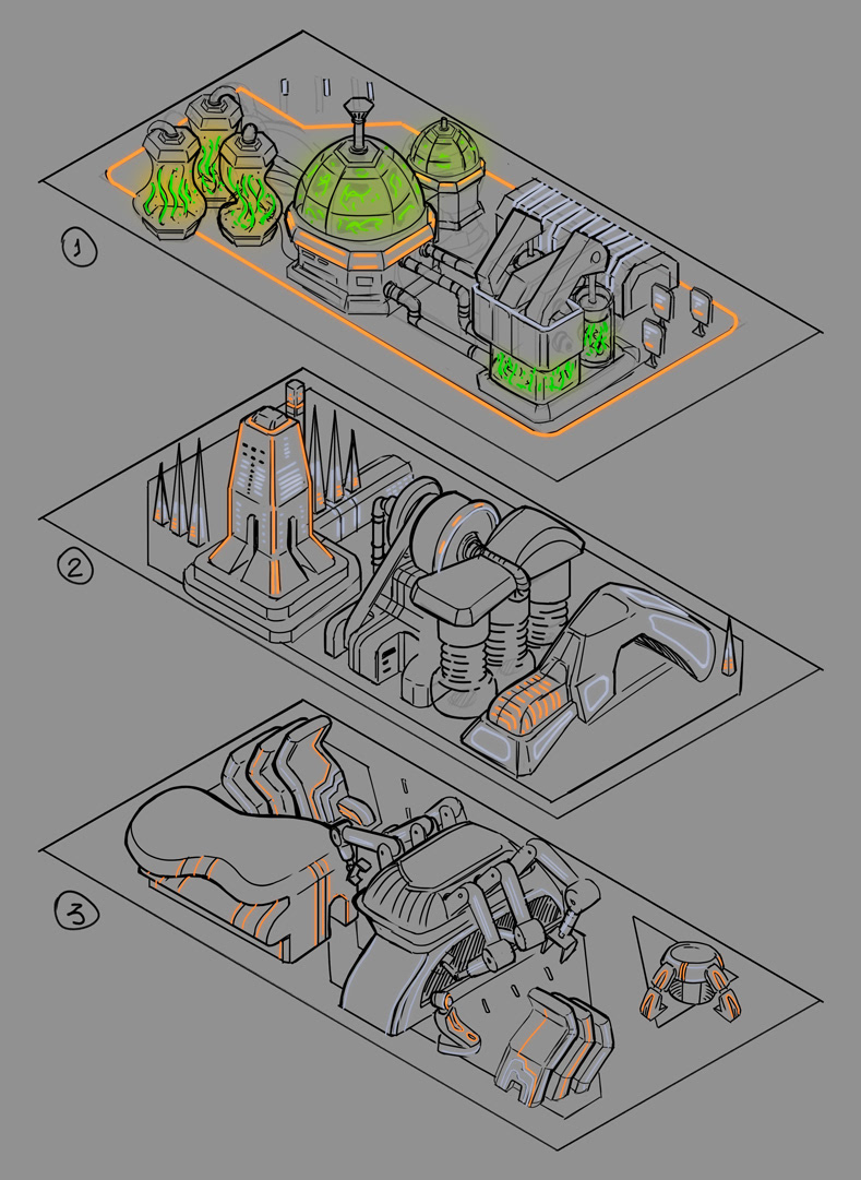 Laso Illustration and Concept Art - 3 Parallel worlds concept and assets