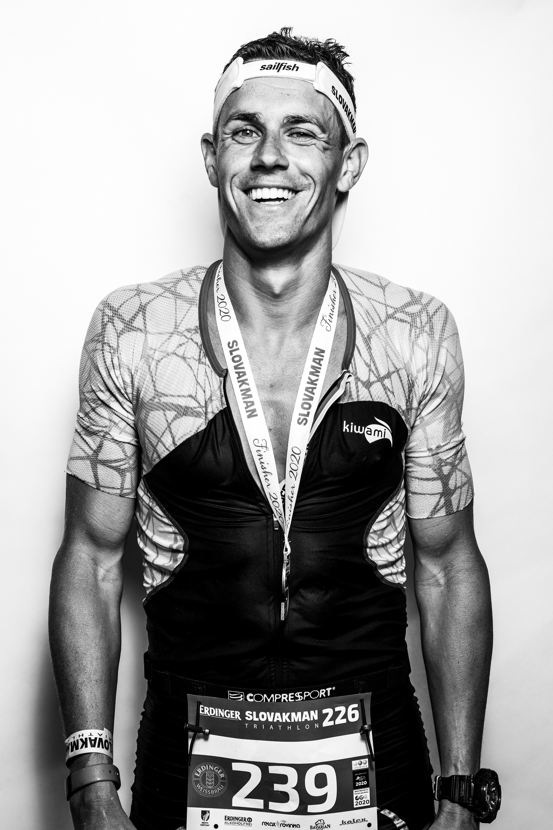 "Face of Endorphines" project - portraits of Ironman triathlon finishers right at the finish line