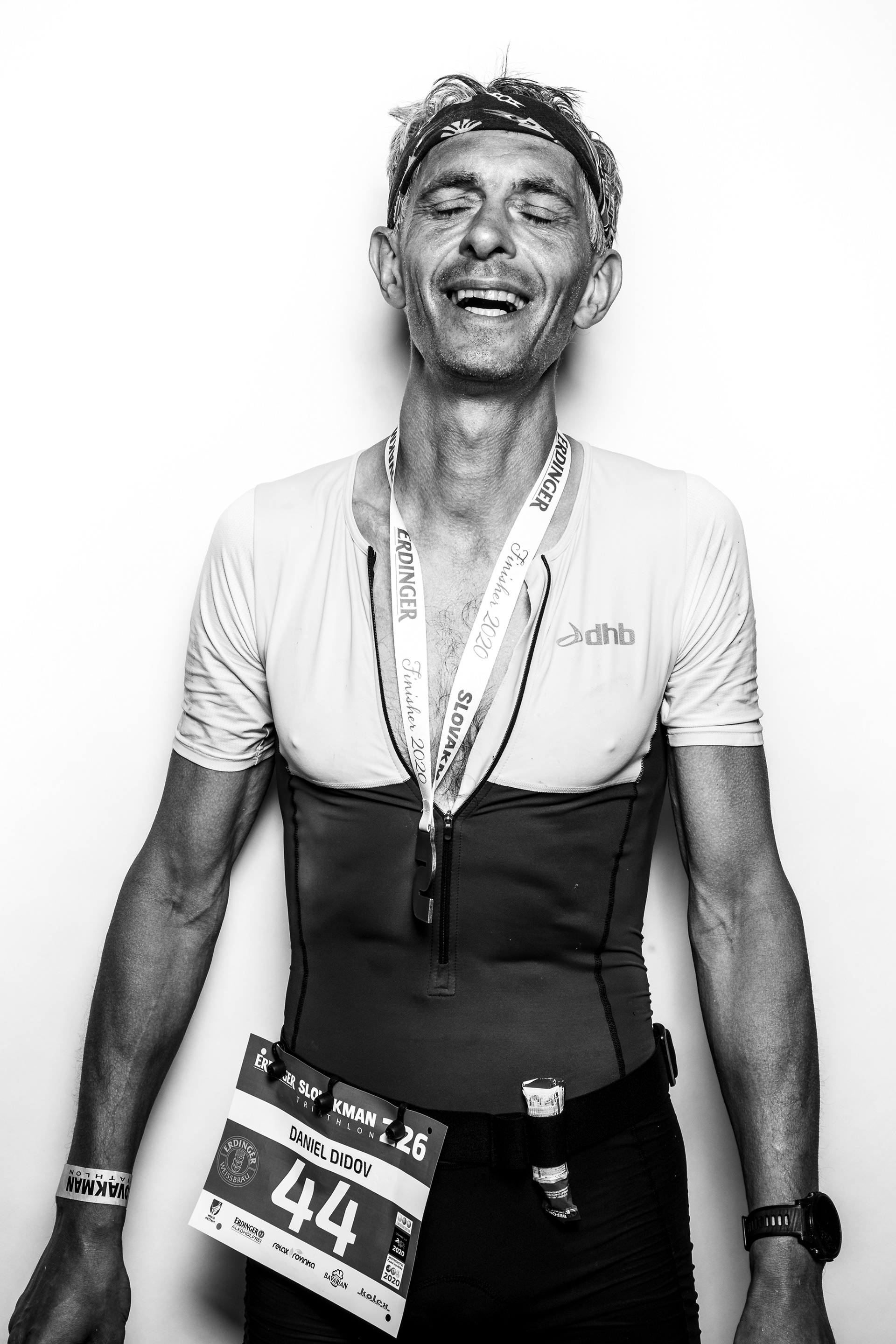 "Face of Endorphines" project - portraits of Ironman triathlon finishers right at the finish line