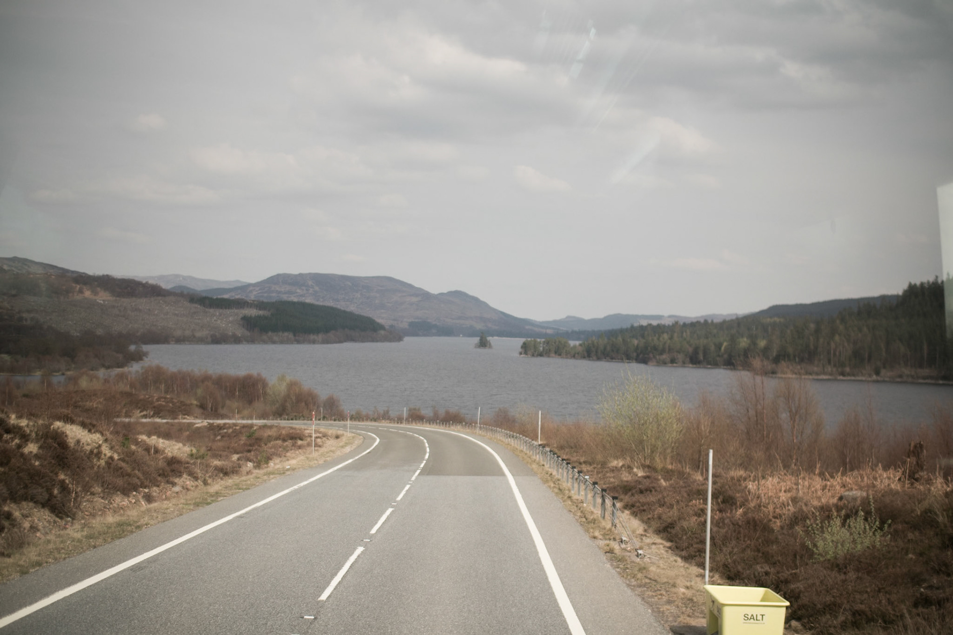 View from the back of the bus