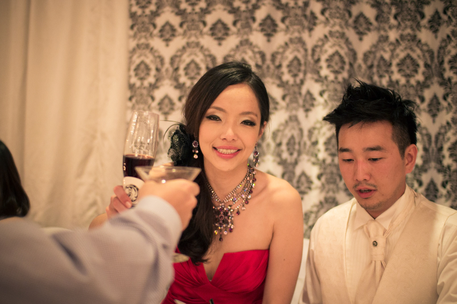 Toasting the bride and groom