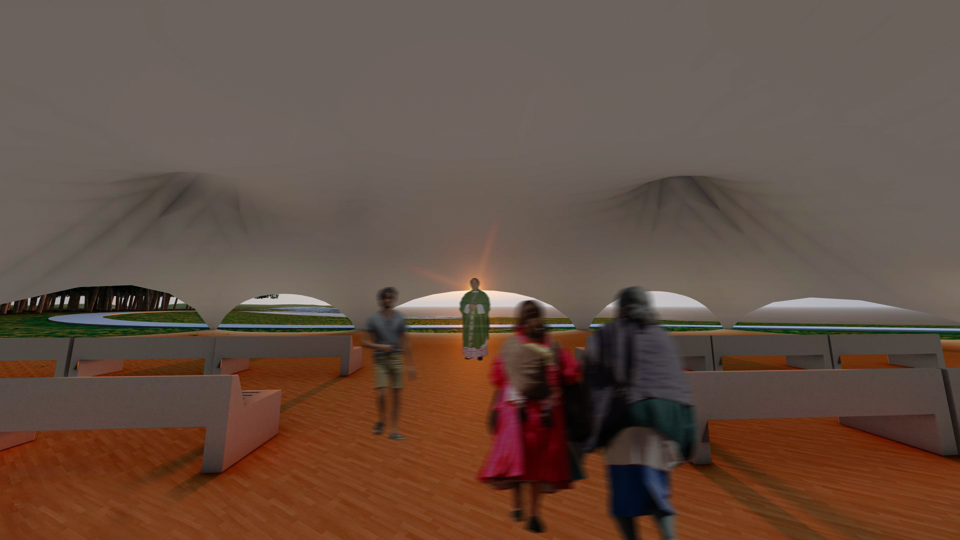 Perspective view of interior of Church.