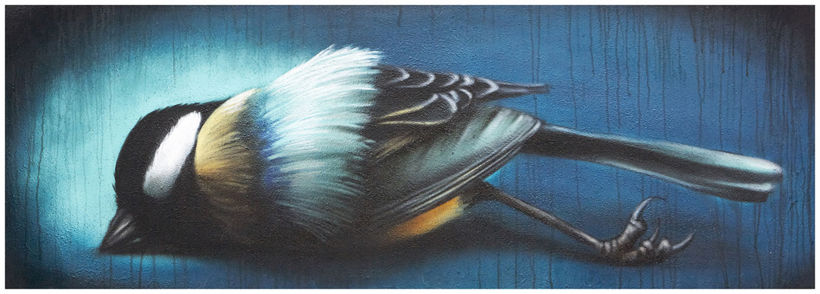 Kohlmeise // Sprühdose auf Leinwand
