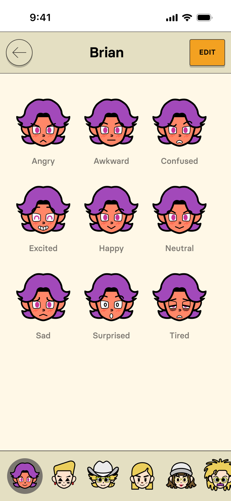 Emoji expressions page