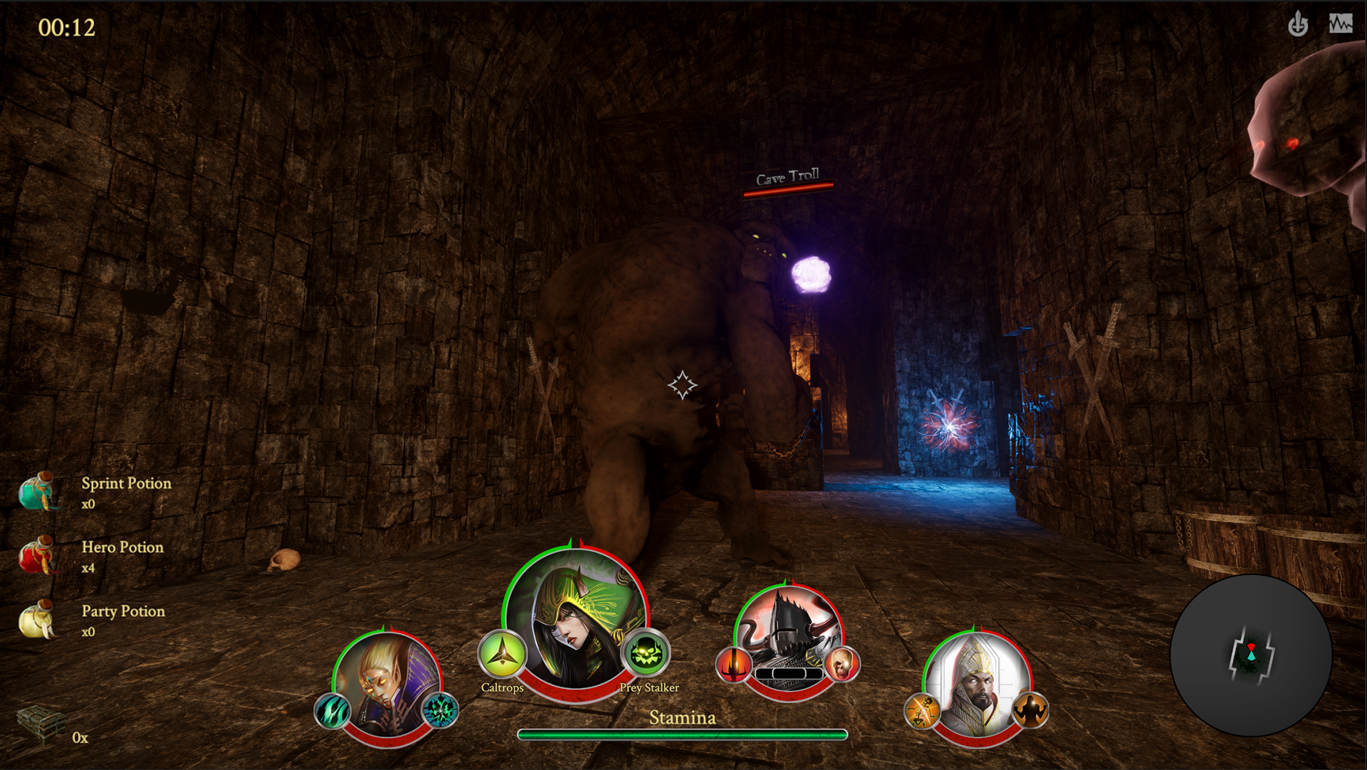 Cycle through a party of four heroes in a unique first-person take on squad based adventuring